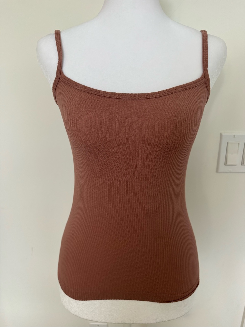 SKIMS Ribbed Spaghetti Strap Camisole - Brown